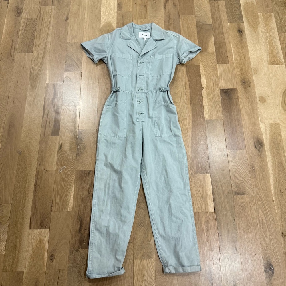 Pistola Light Blue Button-Up Jumpsuit Small